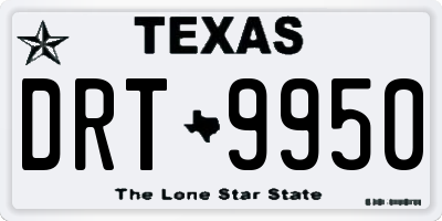 TX license plate DRT9950