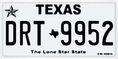TX license plate DRT9952