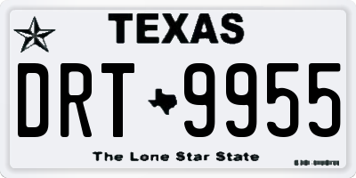 TX license plate DRT9955