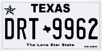 TX license plate DRT9962
