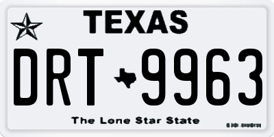 TX license plate DRT9963
