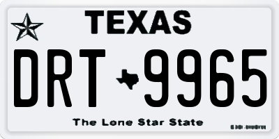 TX license plate DRT9965