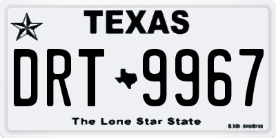 TX license plate DRT9967