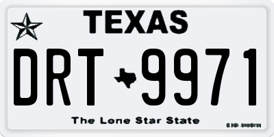TX license plate DRT9971