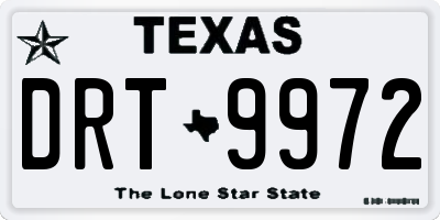 TX license plate DRT9972