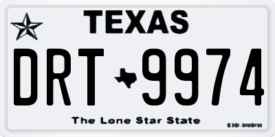 TX license plate DRT9974