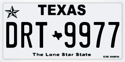 TX license plate DRT9977