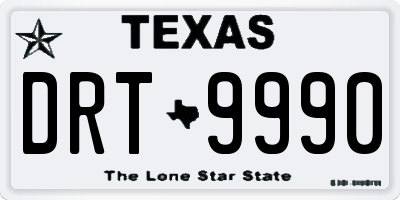 TX license plate DRT9990