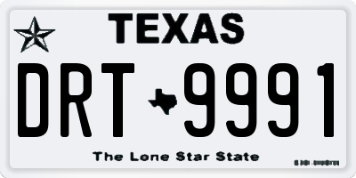 TX license plate DRT9991