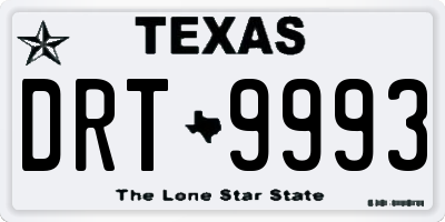 TX license plate DRT9993