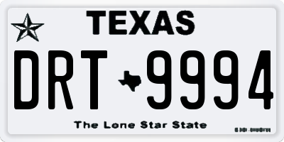 TX license plate DRT9994