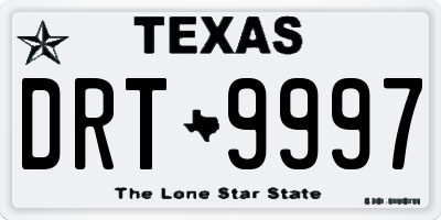 TX license plate DRT9997