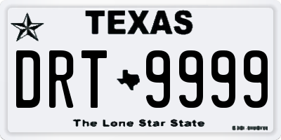 TX license plate DRT9999