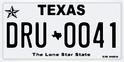 TX license plate DRU0041