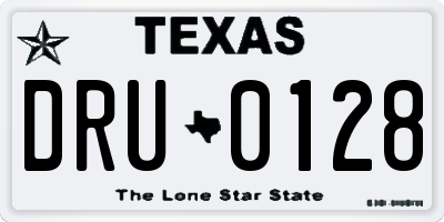 TX license plate DRU0128
