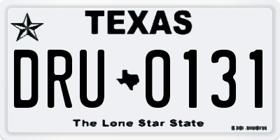 TX license plate DRU0131