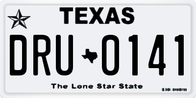 TX license plate DRU0141