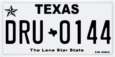 TX license plate DRU0144