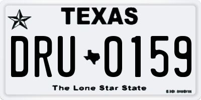TX license plate DRU0159