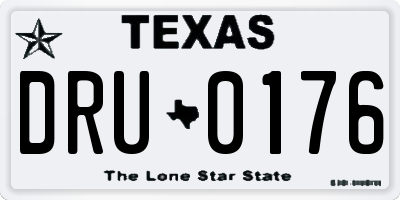 TX license plate DRU0176
