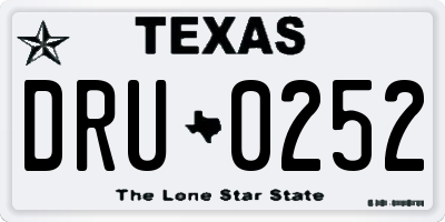 TX license plate DRU0252