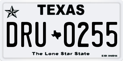 TX license plate DRU0255