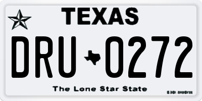 TX license plate DRU0272
