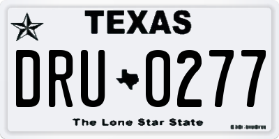 TX license plate DRU0277