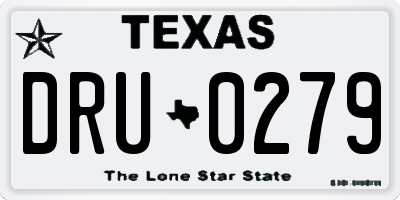 TX license plate DRU0279