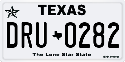 TX license plate DRU0282
