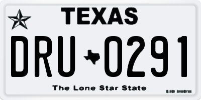 TX license plate DRU0291