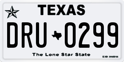 TX license plate DRU0299