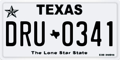 TX license plate DRU0341