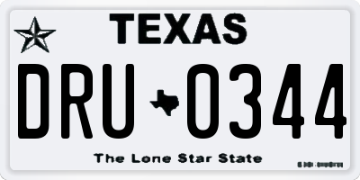 TX license plate DRU0344