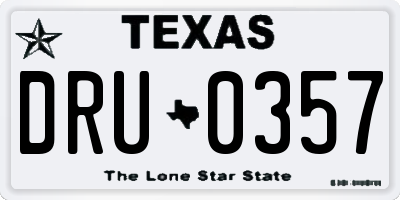 TX license plate DRU0357