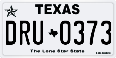 TX license plate DRU0373