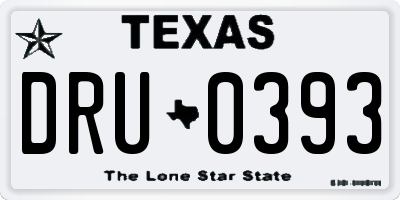 TX license plate DRU0393