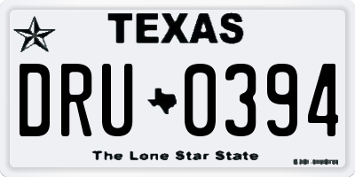 TX license plate DRU0394