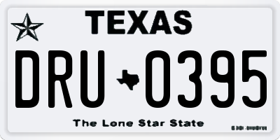 TX license plate DRU0395