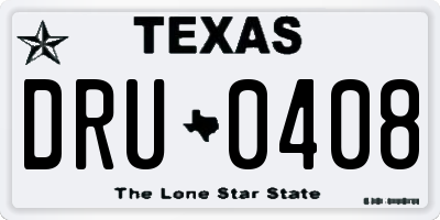 TX license plate DRU0408