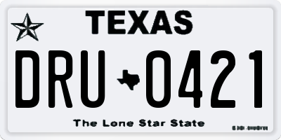 TX license plate DRU0421