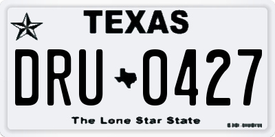 TX license plate DRU0427