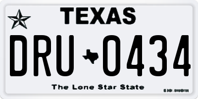 TX license plate DRU0434