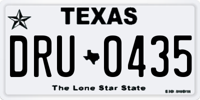 TX license plate DRU0435