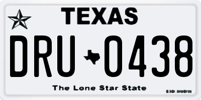 TX license plate DRU0438