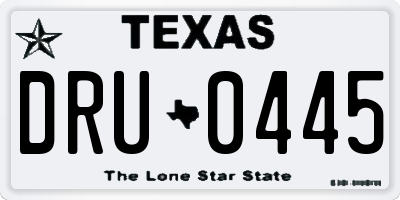 TX license plate DRU0445