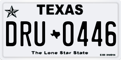 TX license plate DRU0446