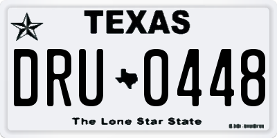 TX license plate DRU0448