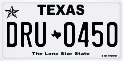 TX license plate DRU0450