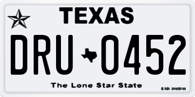 TX license plate DRU0452